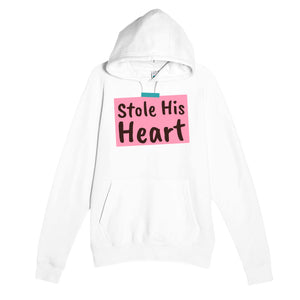 Stole His Heart — cute white unisex hoodie