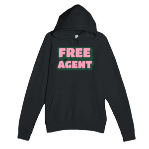 Free Agent — funny black unisex hoodie