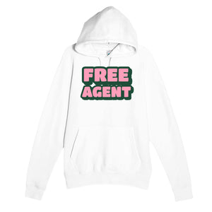 Free Agent — funny white unisex hoodie