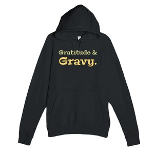 Gratitude & Gravy — funny black unisex hoodie