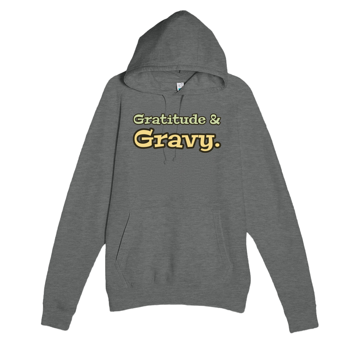 Gratitude & Gravy — funny graphite heather unisex hoodie