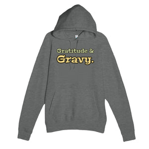 Gratitude & Gravy — funny graphite heather unisex hoodie
