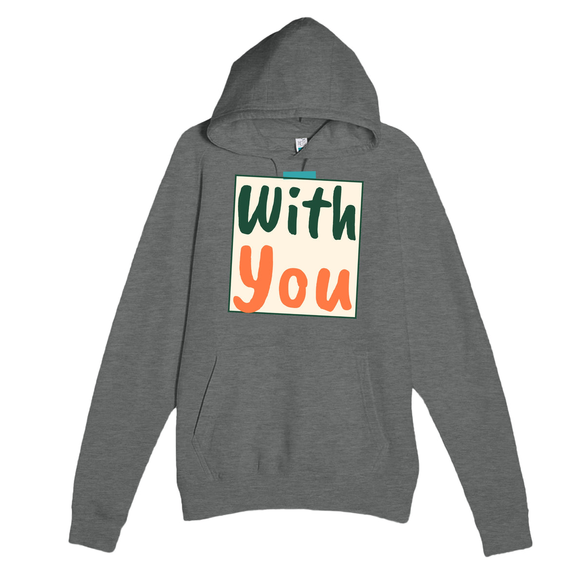 With You — heartfelt graphite heather unisex hoodie