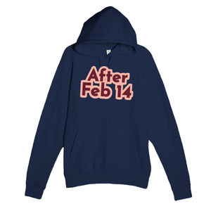 After Feb 14 — heartfelt navy unisex hoodie