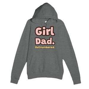 Girl Dad. Outnumbered — cute graphite heather unisex hoodie