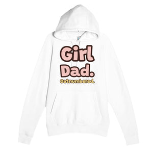 Girl Dad. Outnumbered — cute white unisex hoodie