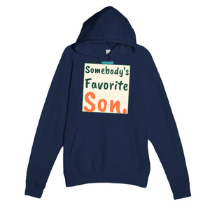 Somebody's Favorite Son — heartfelt navy unisex hoodie