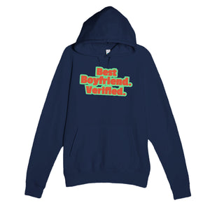 Best Boyfriend. Verified — cute navy unisex hoodie