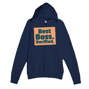 Best Boss. Verified — funny navy unisex hoodie