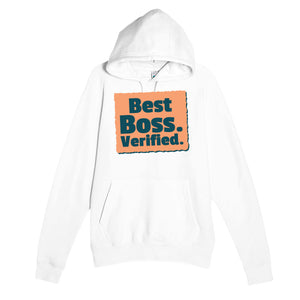 Best Boss. Verified — funny white unisex hoodie