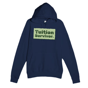 Tuition Survivor — funny navy unisex hoodie