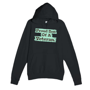 Proud Son Of A Veteran — heartfelt black unisex hoodie