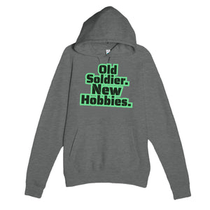 Old Soldier. New Hobbies — funny graphite heather unisex hoodie