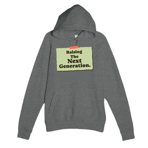 Raising The Next Generation — heartfelt graphite heather unisex hoodie