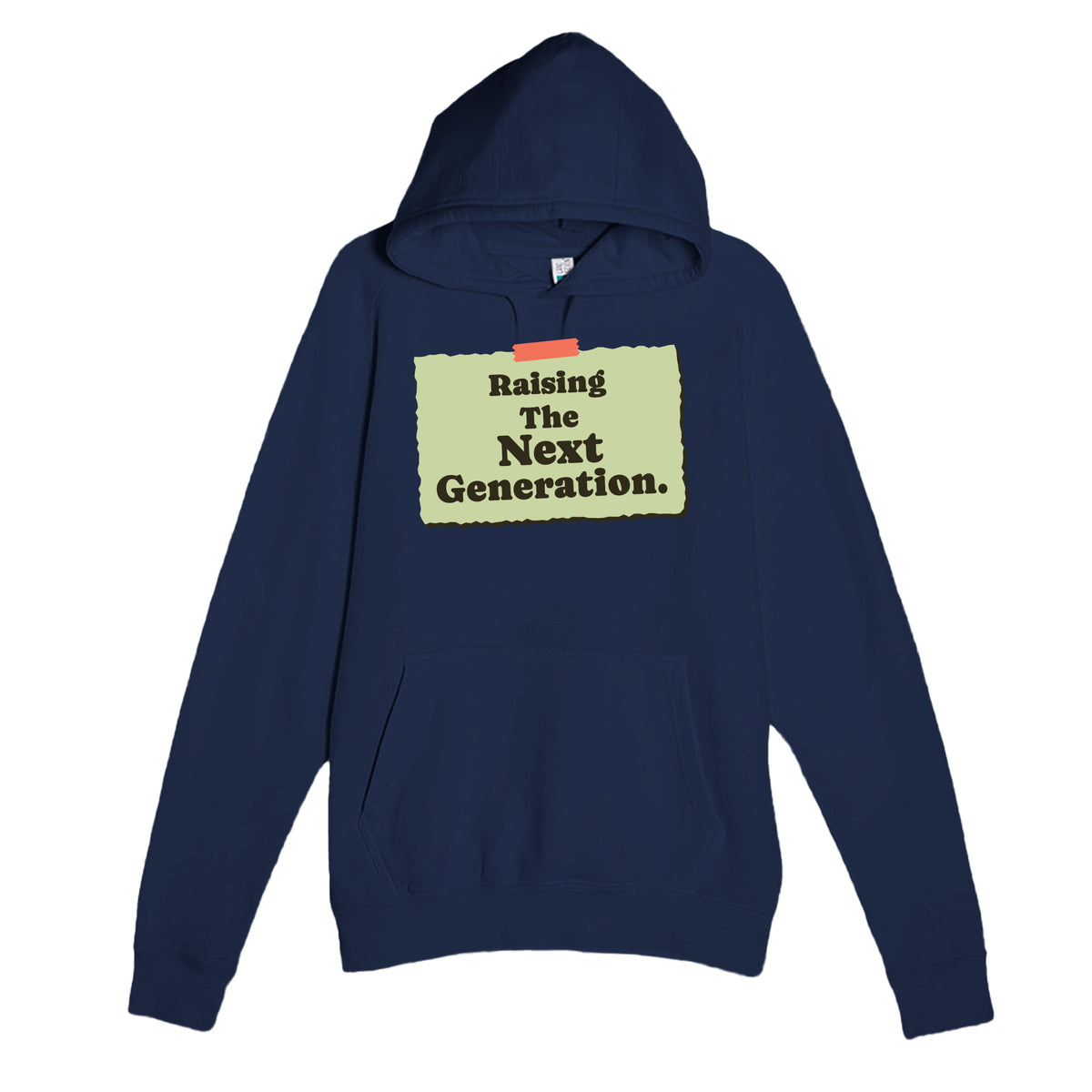Raising The Next Generation — heartfelt navy unisex hoodie