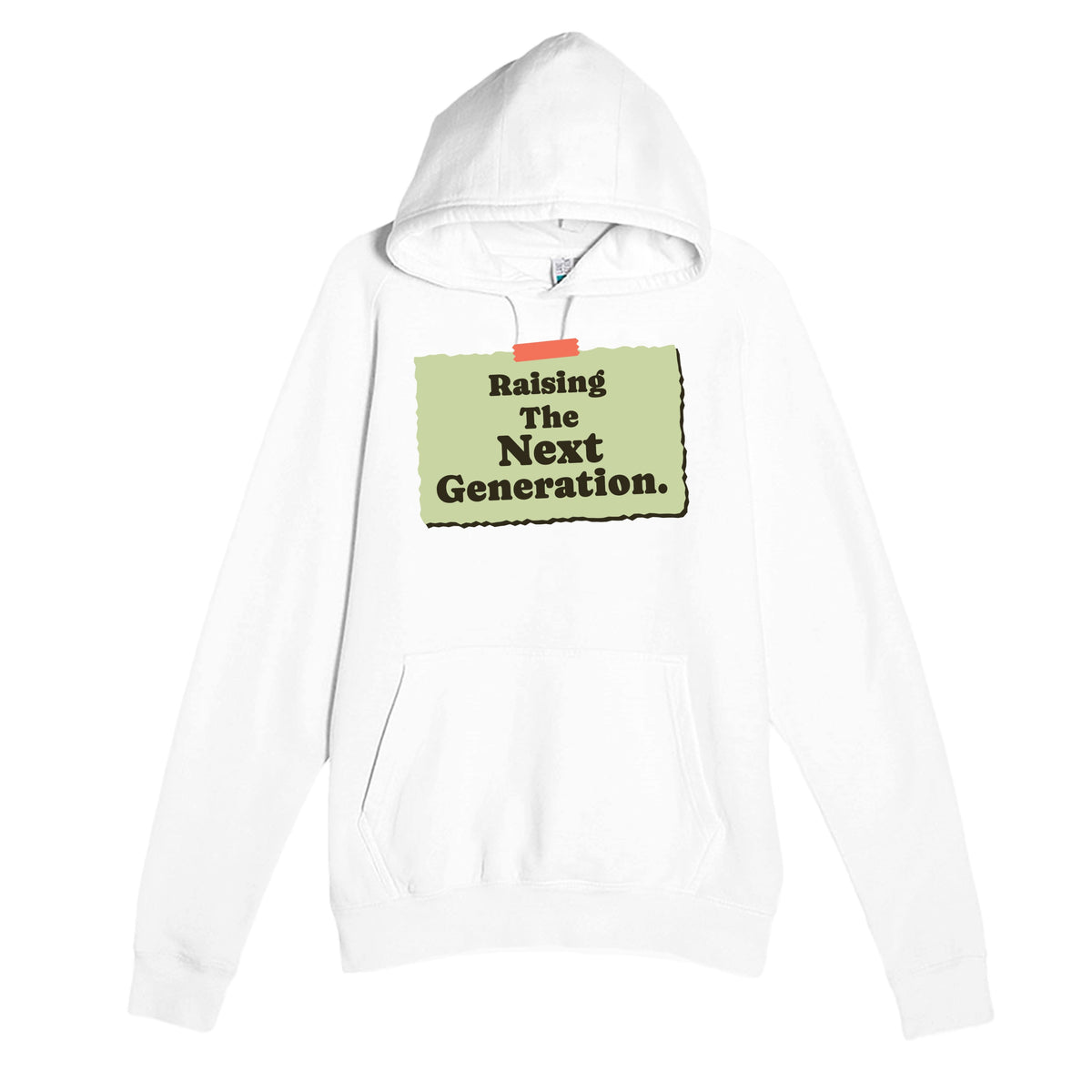 Raising The Next Generation — heartfelt white unisex hoodie