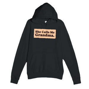 She Calls Me Grandma — heartfelt black unisex hoodie