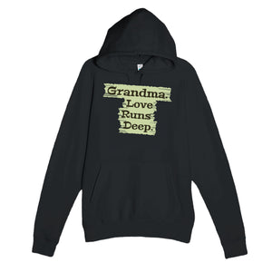 Grandma. Love Runs Deep — heartfelt black unisex hoodie