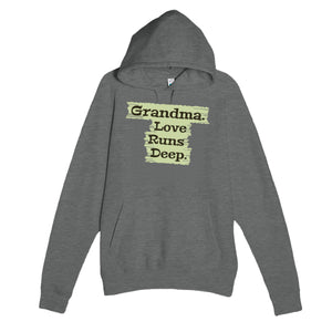 Grandma. Love Runs Deep — heartfelt graphite heather unisex hoodie