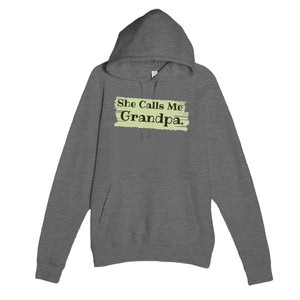 She Calls Me Grandpa — heartfelt graphite heather unisex hoodie