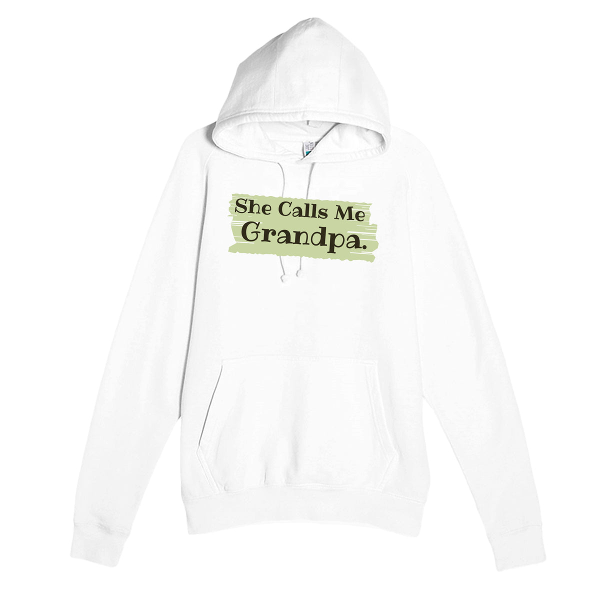 She Calls Me Grandpa — heartfelt white unisex hoodie