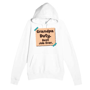 Grandpa Duty. Best Job Ever — cute white unisex hoodie