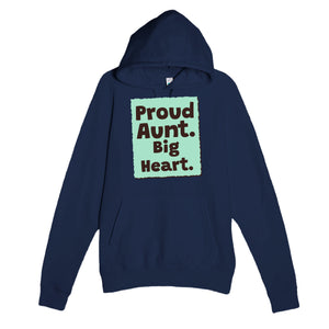 Proud Aunt. Big Heart — heartfelt navy unisex hoodie