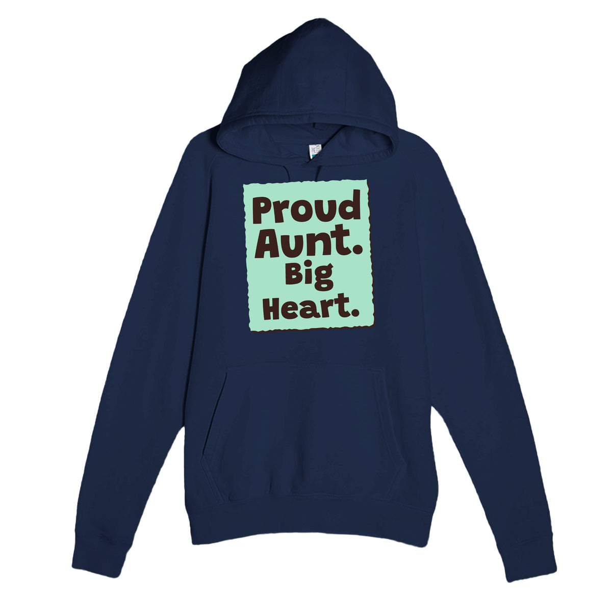 Proud Aunt. Big Heart — heartfelt navy unisex hoodie
