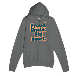 Proud Uncle. Big Heart — heartfelt graphite heather unisex hoodie