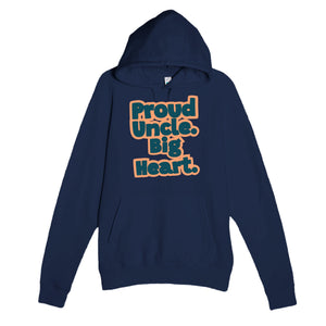 Proud Uncle. Big Heart — heartfelt navy unisex hoodie