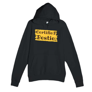 Certified Bestie — cute black unisex hoodie