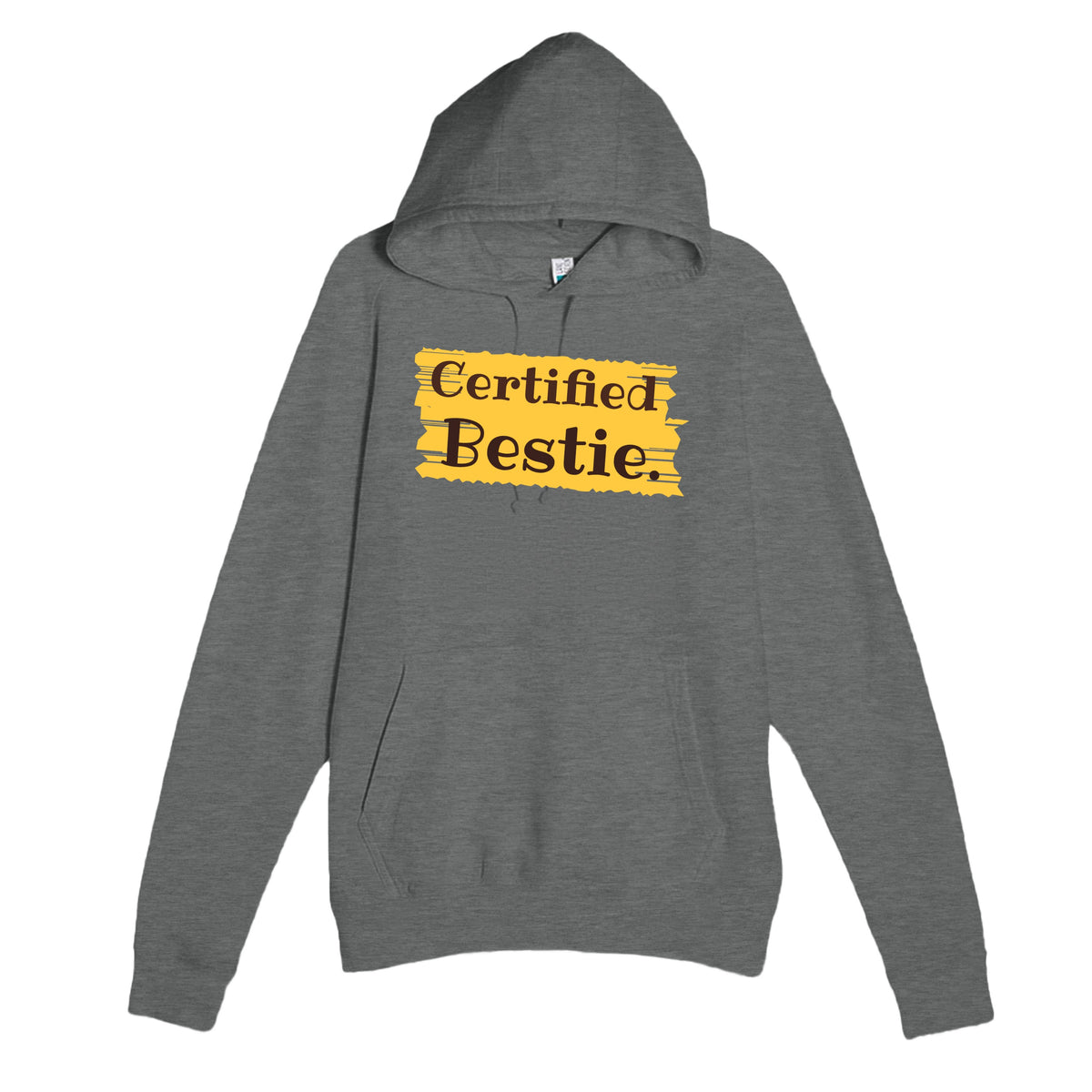 Certified Bestie — cute graphite heather unisex hoodie