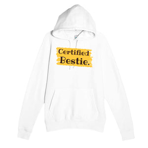 Certified Bestie — cute white unisex hoodie