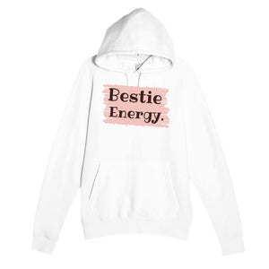 Bestie Energy — cute white unisex hoodie