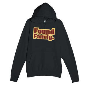 Found Family — heartfelt black unisex hoodie