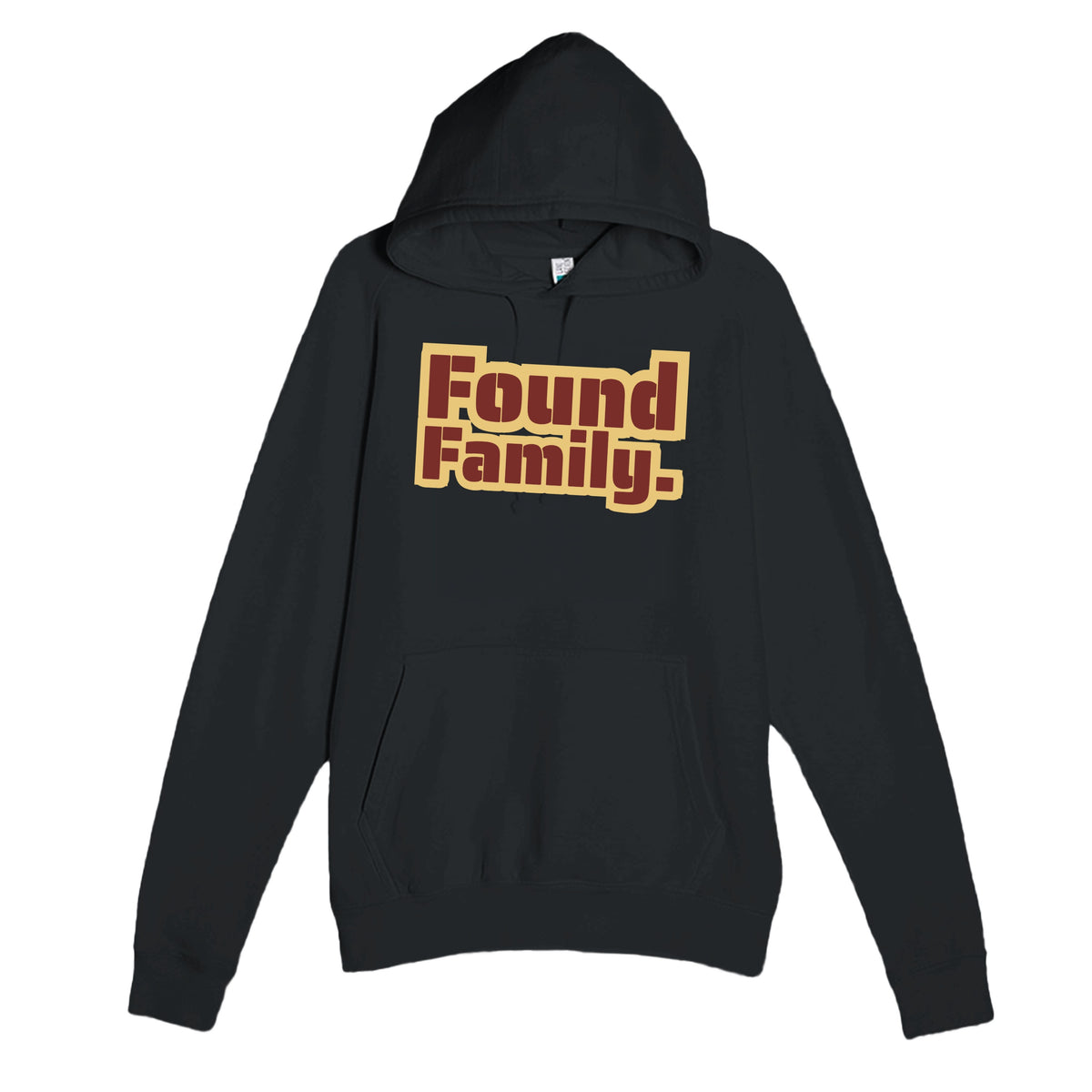 Found Family — heartfelt black unisex hoodie
