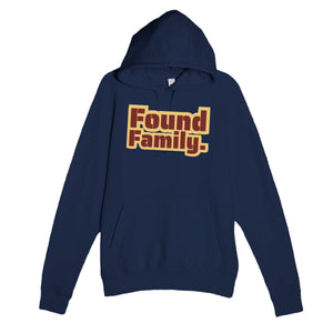 Found Family — heartfelt navy unisex hoodie