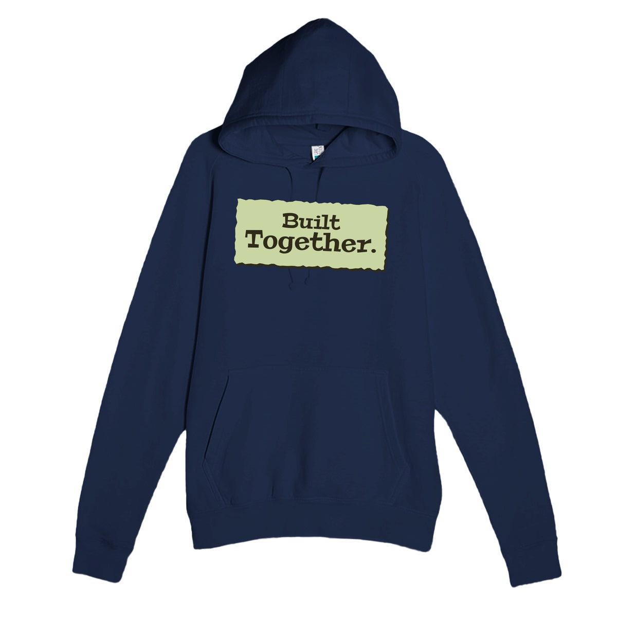 Built Together — heartfelt navy unisex hoodie