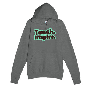 Teach. Inspire — heartfelt graphite heather unisex hoodie