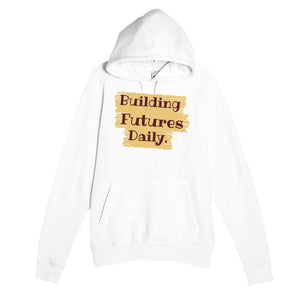 Building Futures Daily — heartfelt white unisex hoodie