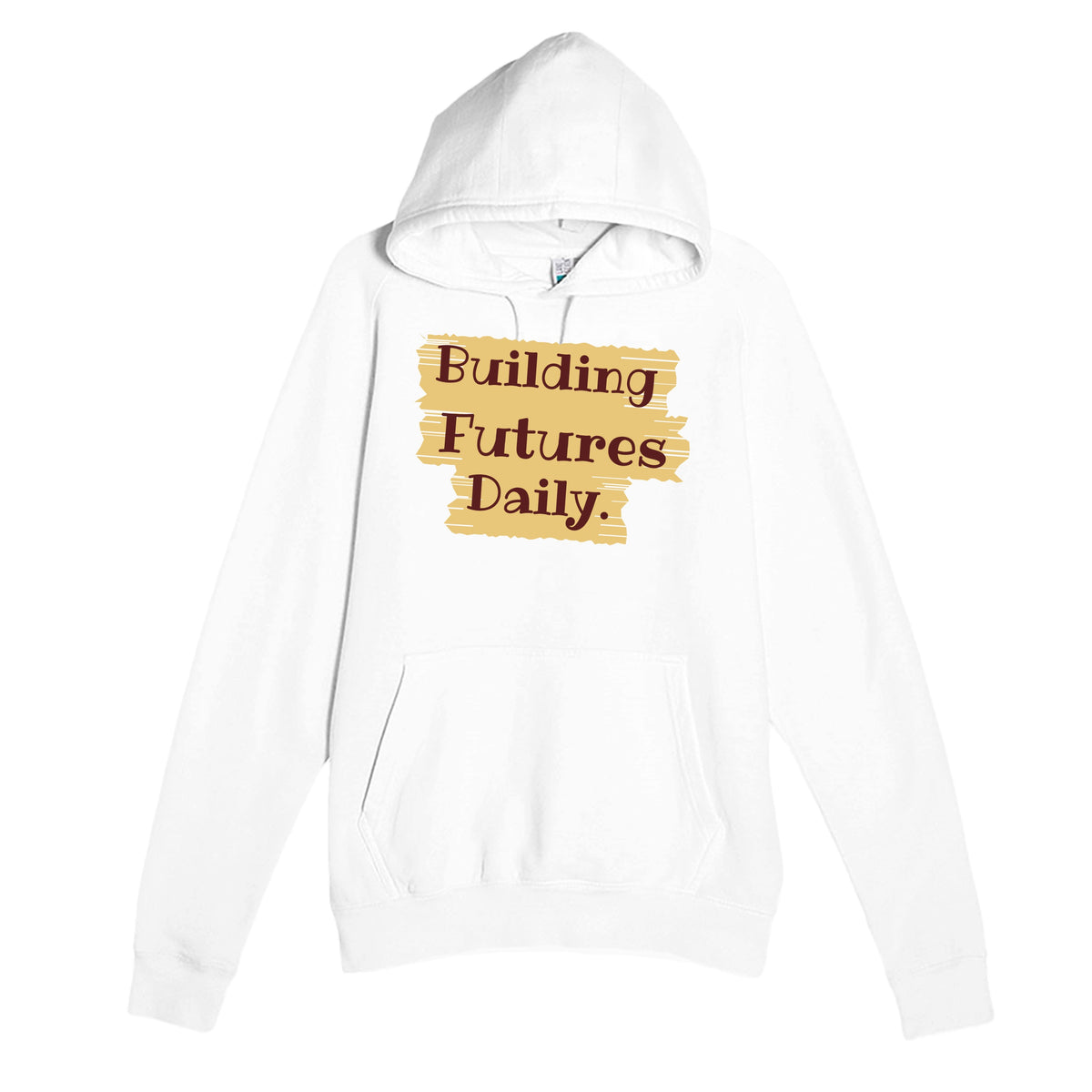 Building Futures Daily — heartfelt white unisex hoodie