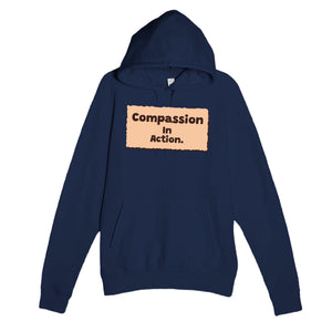 Compassion In Action — heartfelt navy unisex hoodie