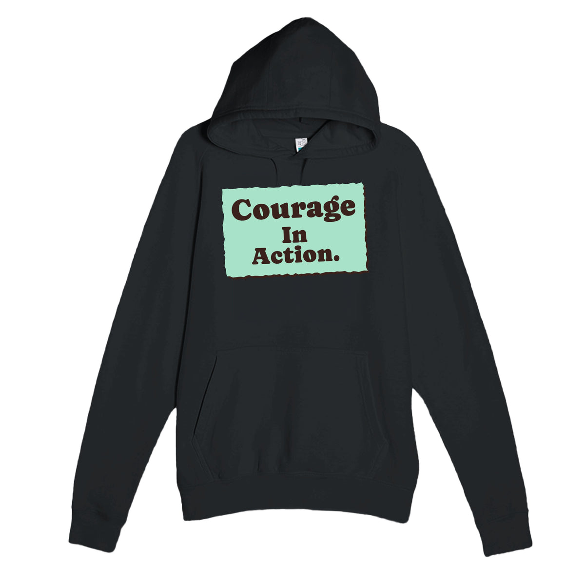 Courage In Action — heartfelt black unisex hoodie