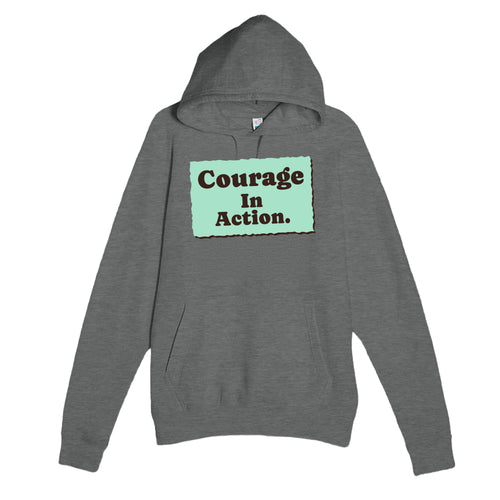 Courage In Action — heartfelt graphite heather unisex hoodie