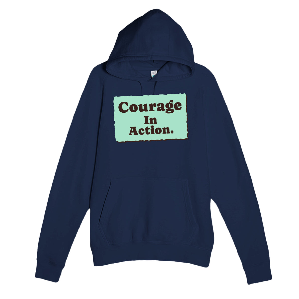 Courage In Action — heartfelt navy unisex hoodie