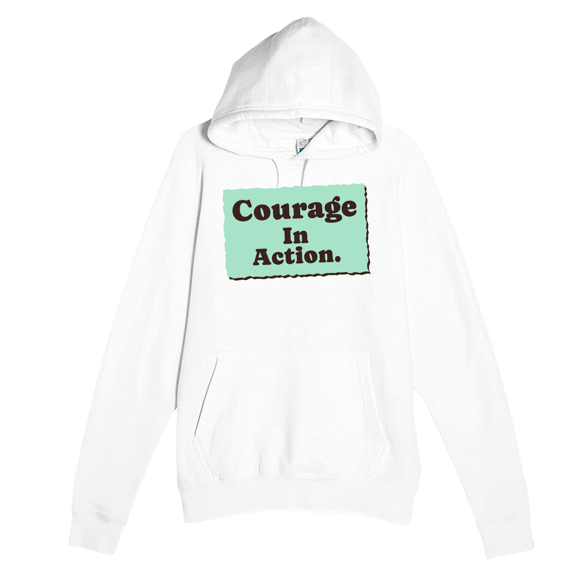 Courage In Action — heartfelt white unisex hoodie