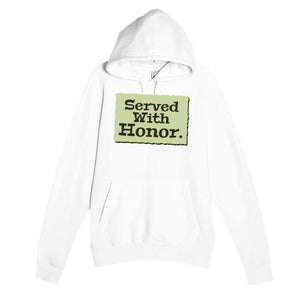 Served With Honor — heartfelt white unisex hoodie