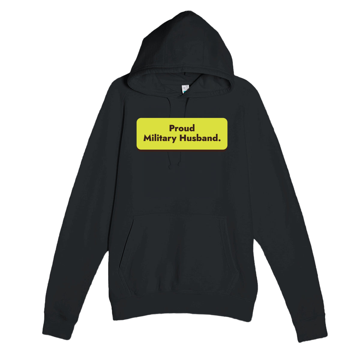 Proud Military Husband — heartfelt black unisex hoodie
