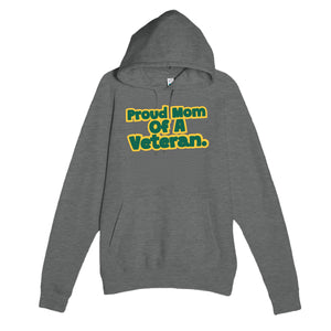 Proud Mom Of A Veteran — heartfelt graphite heather unisex hoodie