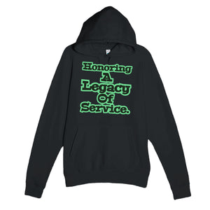 Honoring A Legacy Of Service — heartfelt black unisex hoodie